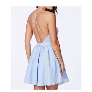 Light Blue Lace Homecoming Dress